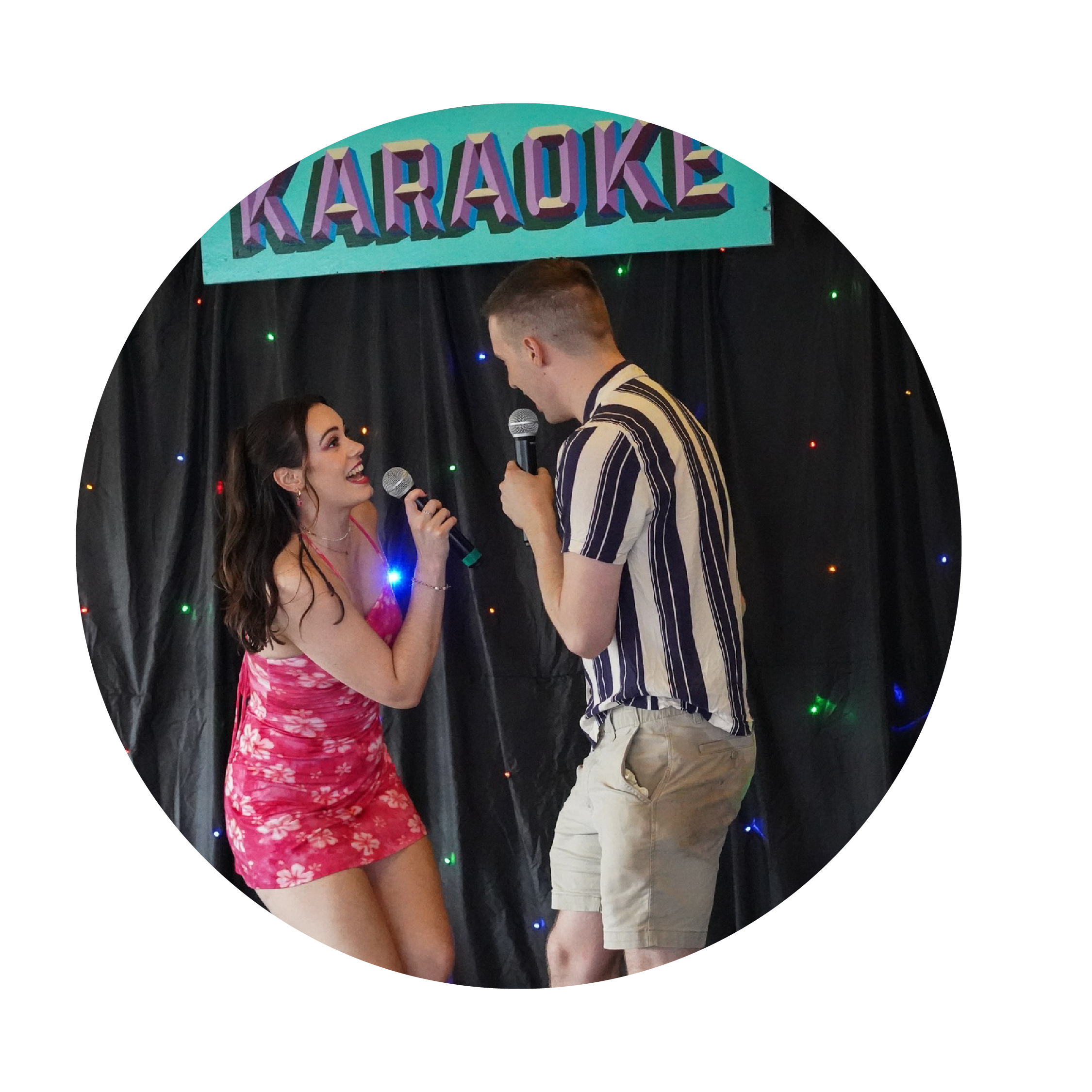 2 people on a dodgem laughing